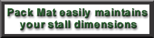 Pack Mat>
</h1>
<BR><BR>
<UL>
<LI>Cows can act natural like in Pasture
<LI>Dimensions NEVER change
<LI>Cows are indexed correctly to keep stalls clean
<LI>No more raking stalls
<LI>ANY deep pack material can be used
<LI>No more piles of sand affecting lunge room
</UL></H3></p>
<BR>
<CENTER><h3><font face=